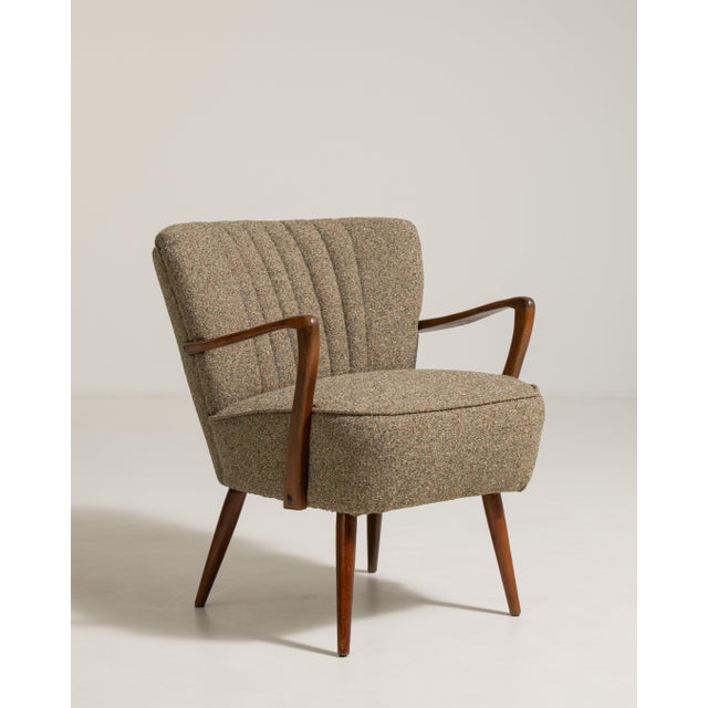 Mid-Century Modern Shellback Upholstered Armchair, Antique, Denmark, Circa 1940 For Sale - Image 4 of 13