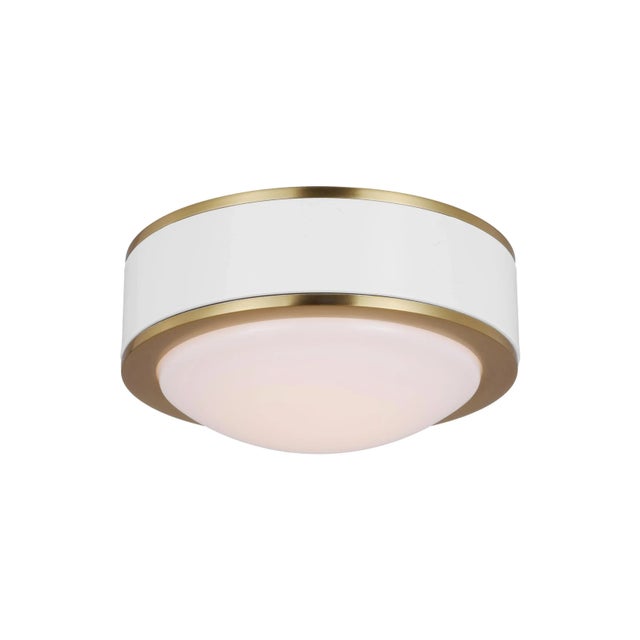 Kate Spade Kate Spade by Visual Comfort Studio Monroe LED Flush Mount, Burnished Brass For Sale - Image 4 of 5