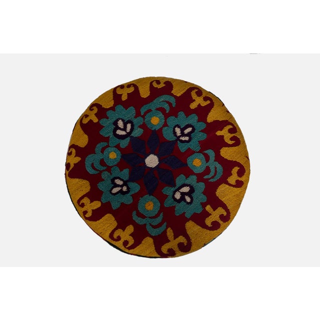 Modern Handwoven Uzbek Suzani Ottoman Footstool For Sale In Philadelphia - Image 6 of 8