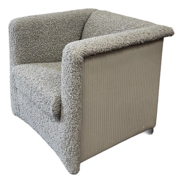 Vintage Leather & Boucle Club Chair by Paolo Piva for Whittmann For Sale