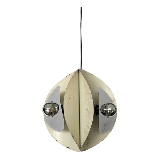 Italian Space Age Chrome and Enamel Pendant attributed to Goffredo Reggiani, 1970s For Sale