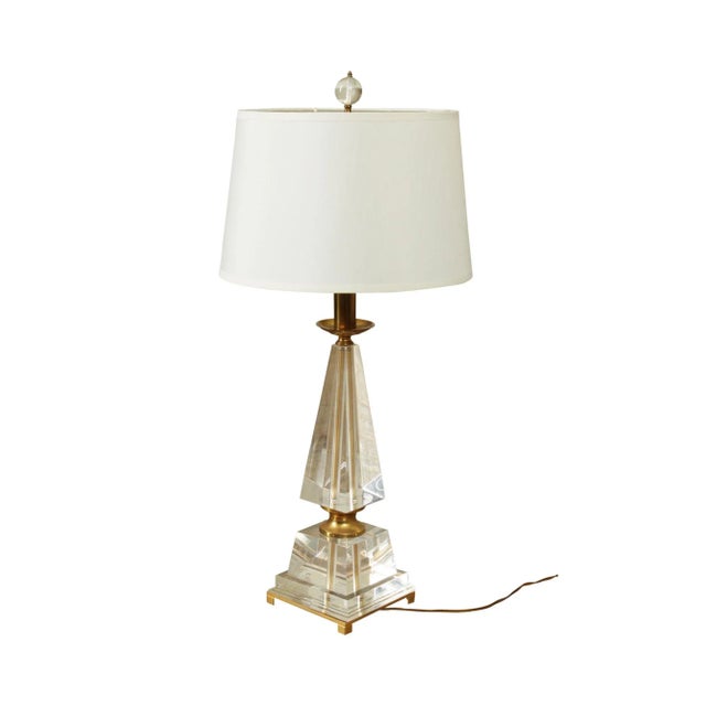 Luerte and Brass Obelisk Table Lamp For Sale - Image 13 of 13