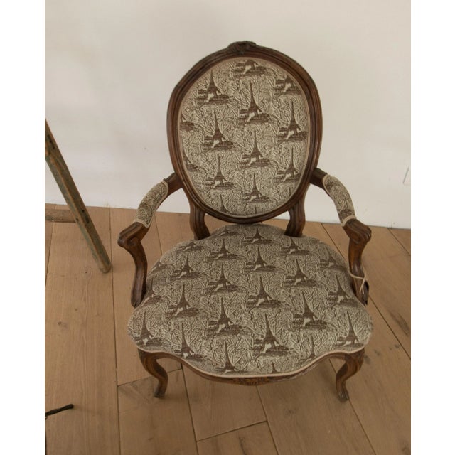 Tan Louis XV Eiffel Tower Lounge Chair For Sale - Image 8 of 13