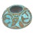 Mid Century Modern Saca Italian Ceramic Bowl With Sgraffito Turquoise Applied Design, 1950's For Sale