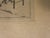Early 20th century surreal etching on tan paper of female nude with deer and bunny by Claude Saucy (1929-1999)...