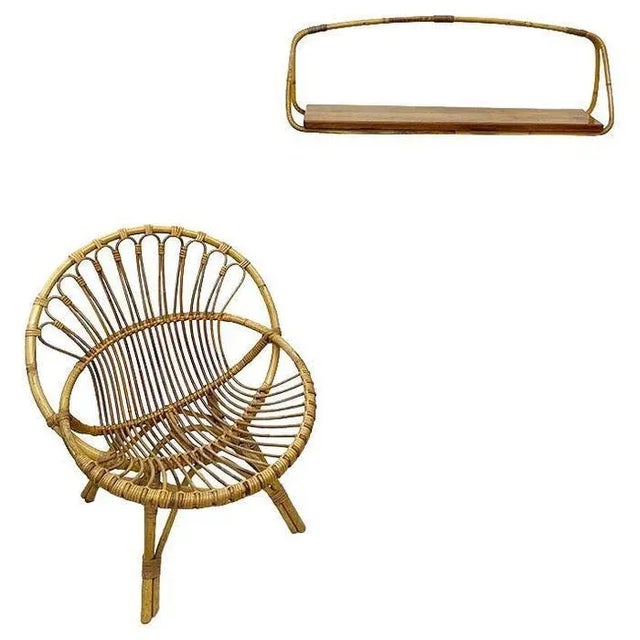 Rattan Children's Chair and Bookshelf, 1960s, Set of 2 For Sale - Image 10 of 10
