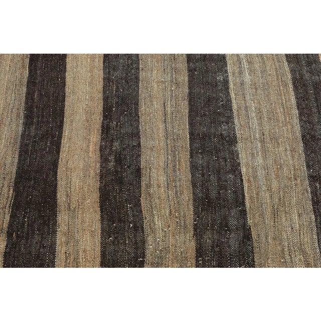 Mid 20th Century Small Brown & Gray Kilim Rug For Sale - Image 4 of 7