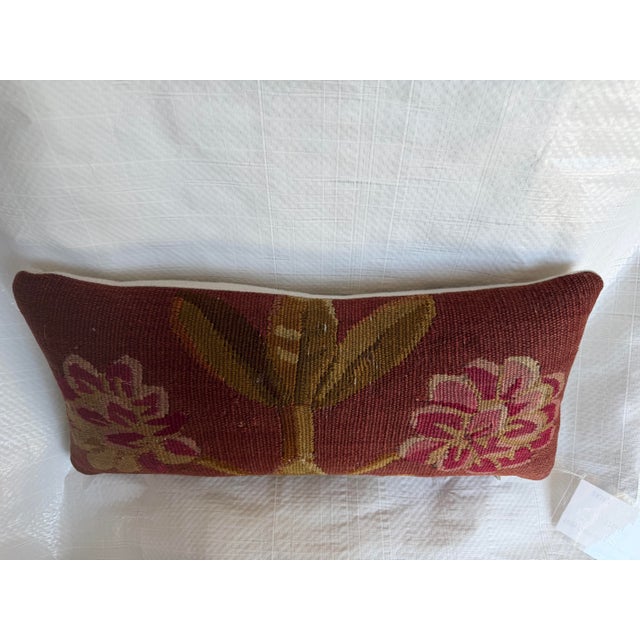 18th Century Antique French Aubusson Floral Tapestry Pillow For Sale In Los Angeles - Image 6 of 7