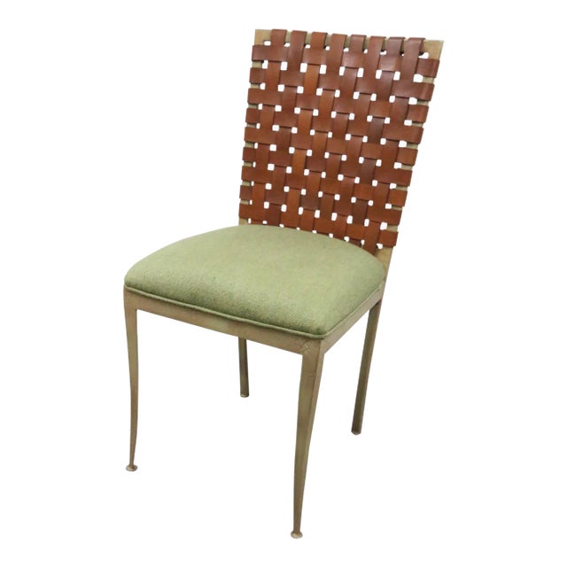 Late 20th Century Modern Harden Iron & Leather Side Chair For Sale