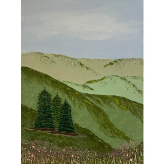 "Mountains, Trees and Wildflowers" Original Landscape Painting by Deb Bossert For Sale