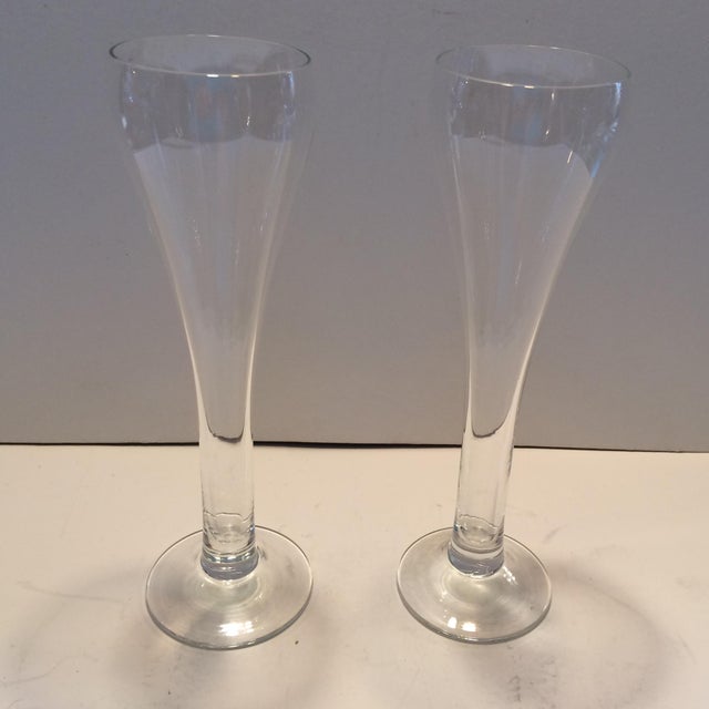 Vintage MidCentury Crystal Champagne Flutes A Pair Chairish