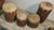 Collection of four wood and leather Pueblo Native American drums. Selling as a fantastic collection. All in good condition...