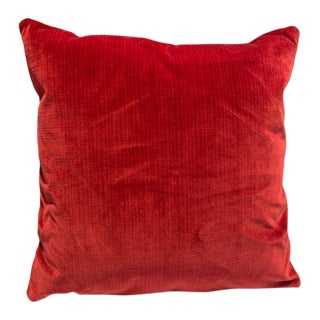 Schumacher Red Velvet Pillow For Sale