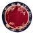 1940s Red Floral-Vase Antique Oval Chinese Art Deco Rug 6' 2" X 6' 2" Handknotted Wool Carpet For Sale