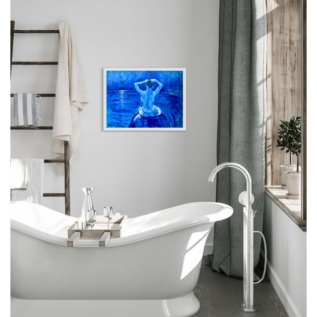 24 x 18 oil on canvas panel Midnight Bath Original oil painting Signed: Haas Unframed. Frames shown are sample only. An...