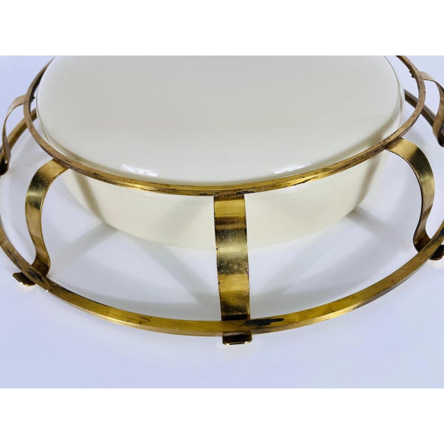 Brass and Glass Wall Lamp or Flush Mount, Italy, 1960s For Sale - Image 12 of 12