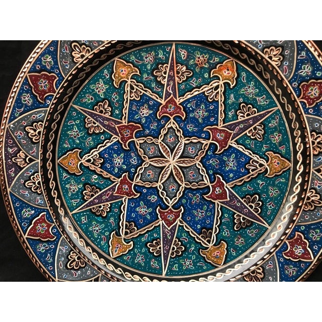 Handmade colorful wall hanging plate \.service tray made by copper. Colorful design for wall. Great for displaying your...