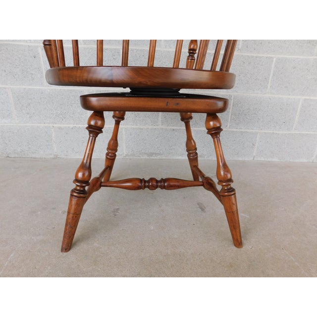 Custom Hand Made Pennsylvania Comb Back Swivel Windsor Armchair For Sale - Image 9 of 18