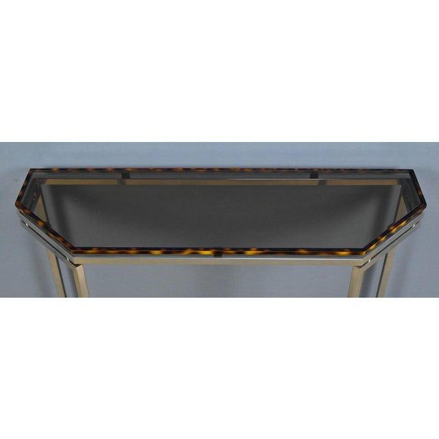 Hexagonal Console Table in Smoked Glass, 1970s For Sale - Image 4 of 18