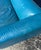 Animal Skin Postmod Teal Leather Sofa For Sale - Image 7 of 18