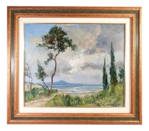 P. A. A. Gariazzo, Landscape, 1962, Oil Painting, Framed