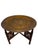 Wood Mid 20th Century Vintage Sarna Indian Embossed Brass Collapsable Tray Table For Sale - Image 7 of 17