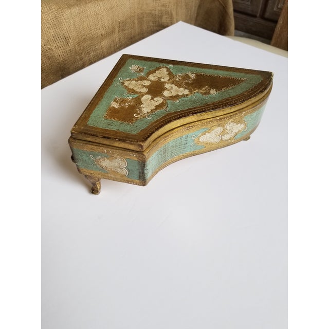 Green and Gold Florentine Piano Jewelry Box Chairish