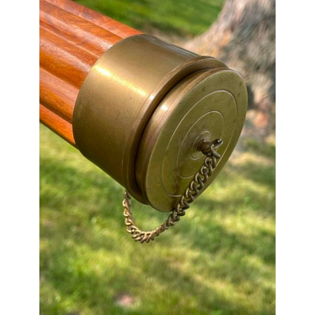 Vintage Fluted Wood and Brass Telescope For Sale - Image 14 of 18