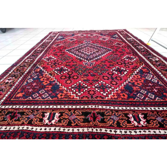 1970s Handmade Vintage Persian Hamadan Rug 4.4' X 6.7' For Sale - Image 10 of 13
