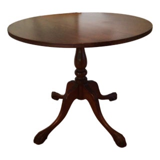 C. Rickard Round Solid Cherrywood Claw Foot Regency Style Side Table For Sale
