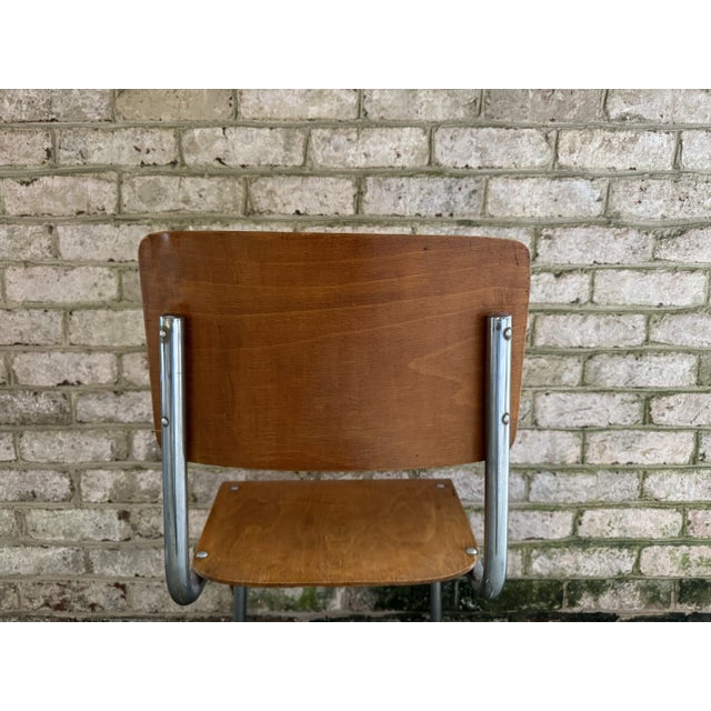 Mid 20th Century Vintage Bent Wood and Chrome Chair For Sale - Image 10 of 11