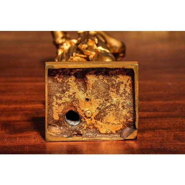 Quality French Antique Victorian Neoclassical Gilt Bronze Statue Sculpture of Woman For Sale - Image 12 of 12