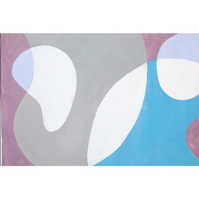 Mauve 2026, Mid Century Modern Painting, Floating Organic Shapes in Playful Tones, Mauve Background, Acrylic on Paper For Sale - Image 8 of 8