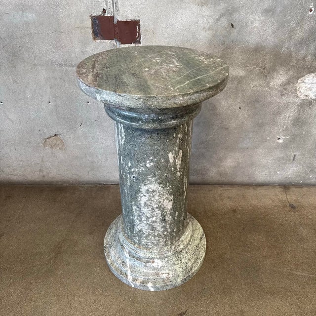 solid marble excellent vintage condition; no chips or cracks solid marble; comes apart into three pieces