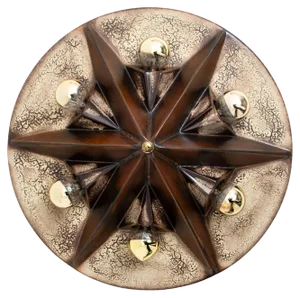 Star Brown Beige Ceramic Lamp from Pan Keramik, Germany, 1970s