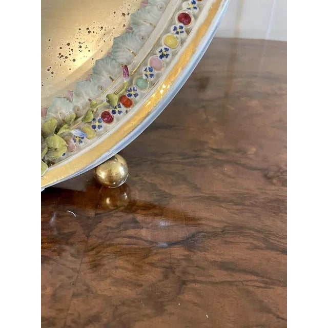 Blue Large Antique Continental Porcelain Easel Mirror For Sale - Image 8 of 13