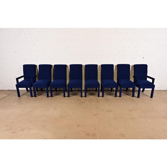 Mid-Century Modern Paul Evans for Directional Modern Parsons Upholstered Dining Chairs, Set of Eight For Sale - Image 3 of 10