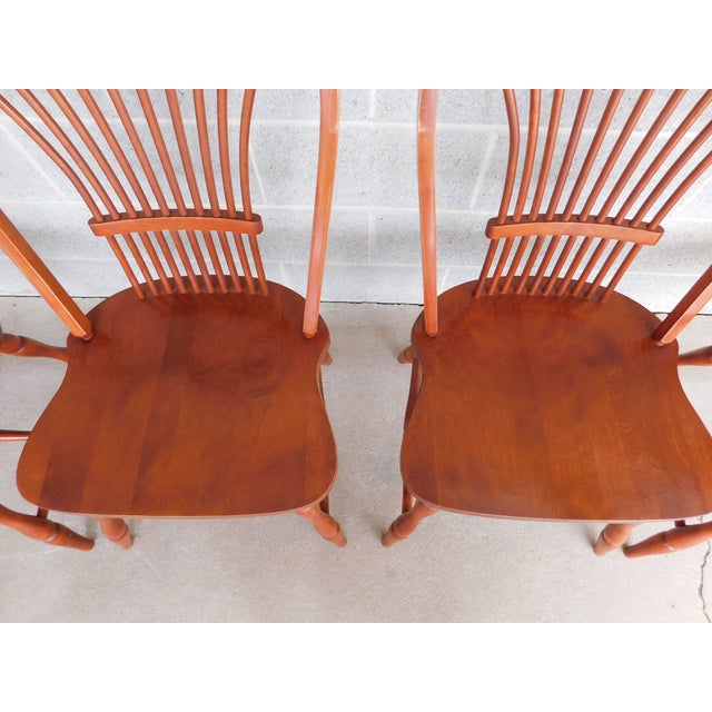 Traditional Bow Back Wheat Back Windsor Style Chairs - Set of 8 For Sale - Image 3 of 18