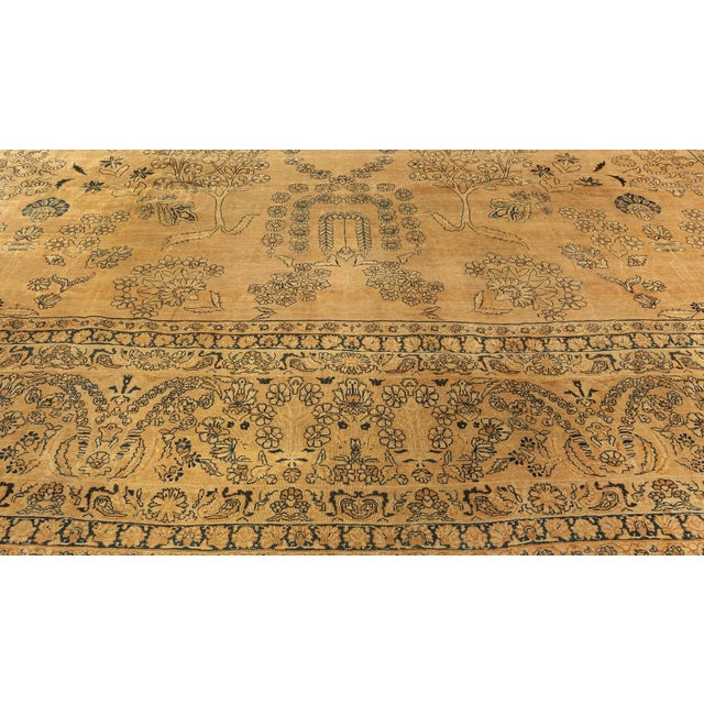 Vintage Persian Kirman Camel Handwoven Wool Rug For Sale - Image 4 of 9