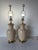 Hollywood Regency 1980s Vintage Asian Style Cream Beige Crackle Glazed Ceramic & Brass Table Lamps – A Pair For Sale - Image 3 of 12