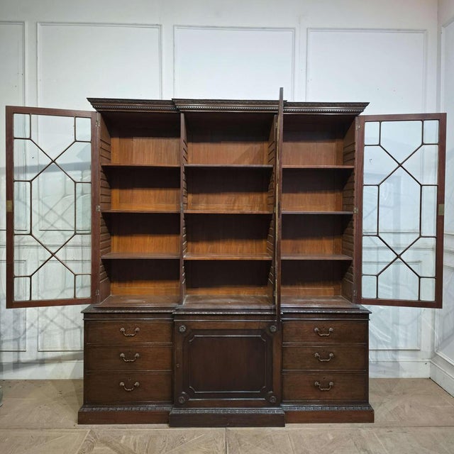 18th Century English Glazed Mahogany Bookcase For Sale - Image 9 of 13