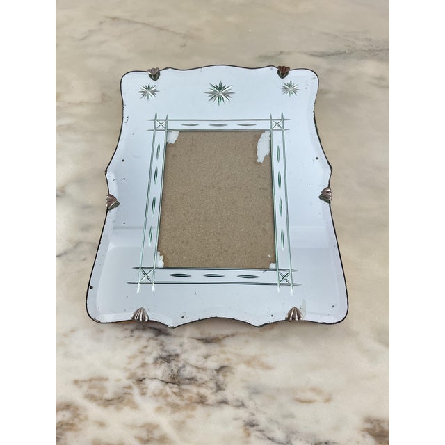 Large mid-century Murano glass wall photo frame, 1950s Good condition. Small signs of aging. Measures 45cm high and 35cm...