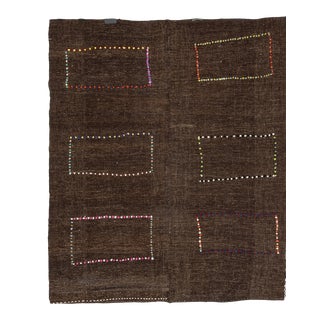 Vintage Brown Modern Kilim Rug For Sale