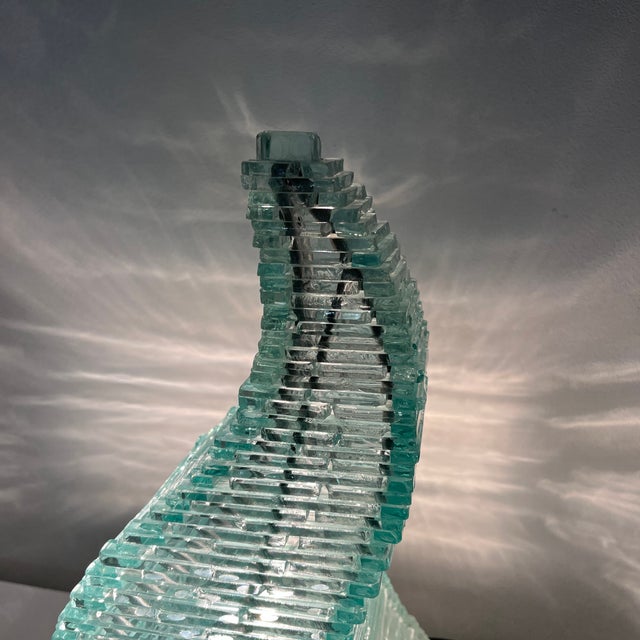 Pyramidal Table Lamp in Vintage Glass For Sale - Image 13 of 15