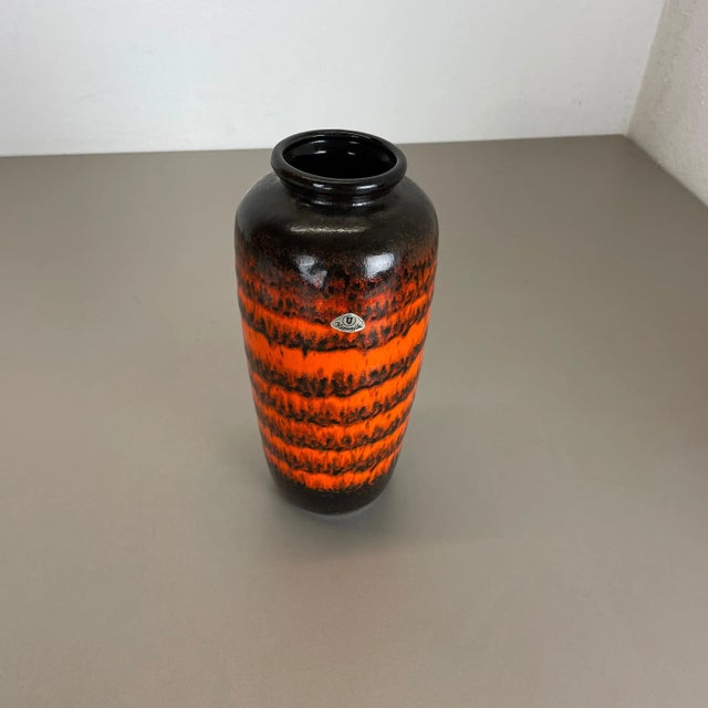 Vintage German Pottery Fat Lava Vase from Ü-Keramik WGP, 1970s For Sale - Image 4 of 16