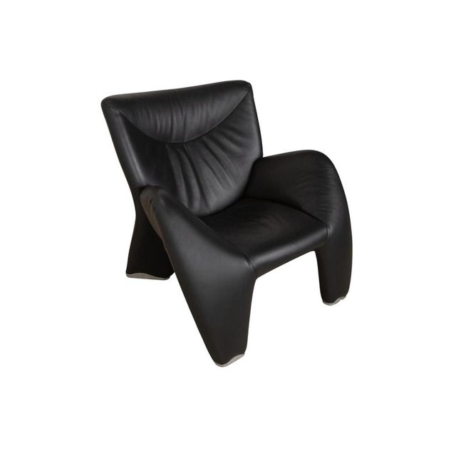 Leolux Set of Echnaton Leather Chair with Ottoman from Leolux For Sale - Image 4 of 18