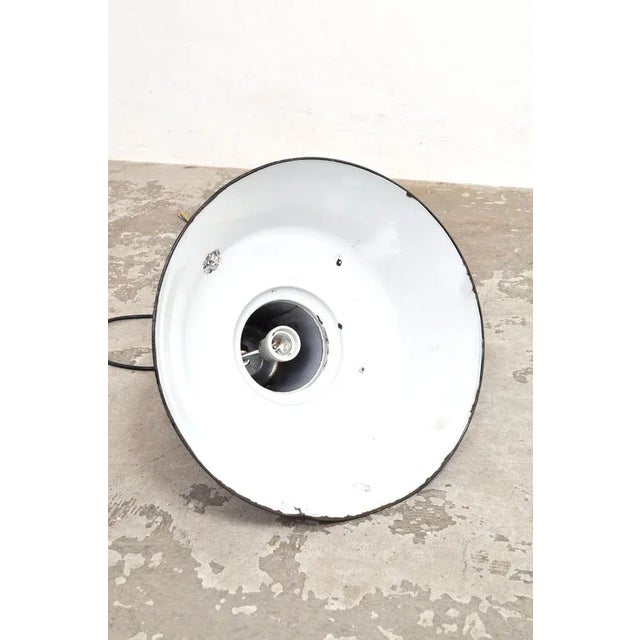 Metal Vintage Enamel Pendant Lamp, 1950s For Sale - Image 7 of 8