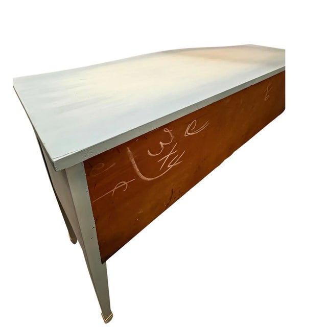 Vintage Morganton Furniture Gustavian-Style Blue Gray Painted Serpentine Sideboard For Sale In Raleigh - Image 6 of 6