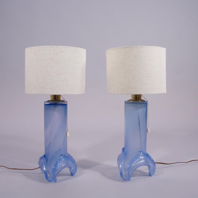 Vintage Table Lamps in Glass by Hannelore Druetler for Ateljé Lyktan, 1980s, Set of 2 For Sale - Image 4 of 4