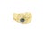 Contemporary Late 20th Century Size 7.25 18K Yellow Gold Sapphire Diamond Mother of Pearl Ring Band For Sale - Image 3 of 3